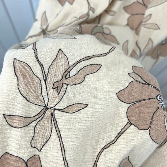 Loft Women Sleeveless Wide Leg Pants Jumpsuit Cream Linen Beach Preppy Size XL - Picture 2 of 11